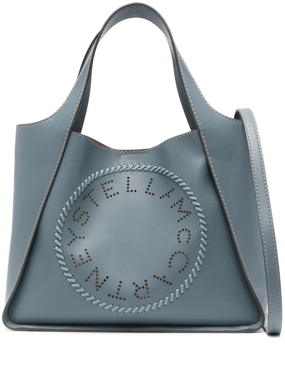 logo-perforated shoulder bag - 1