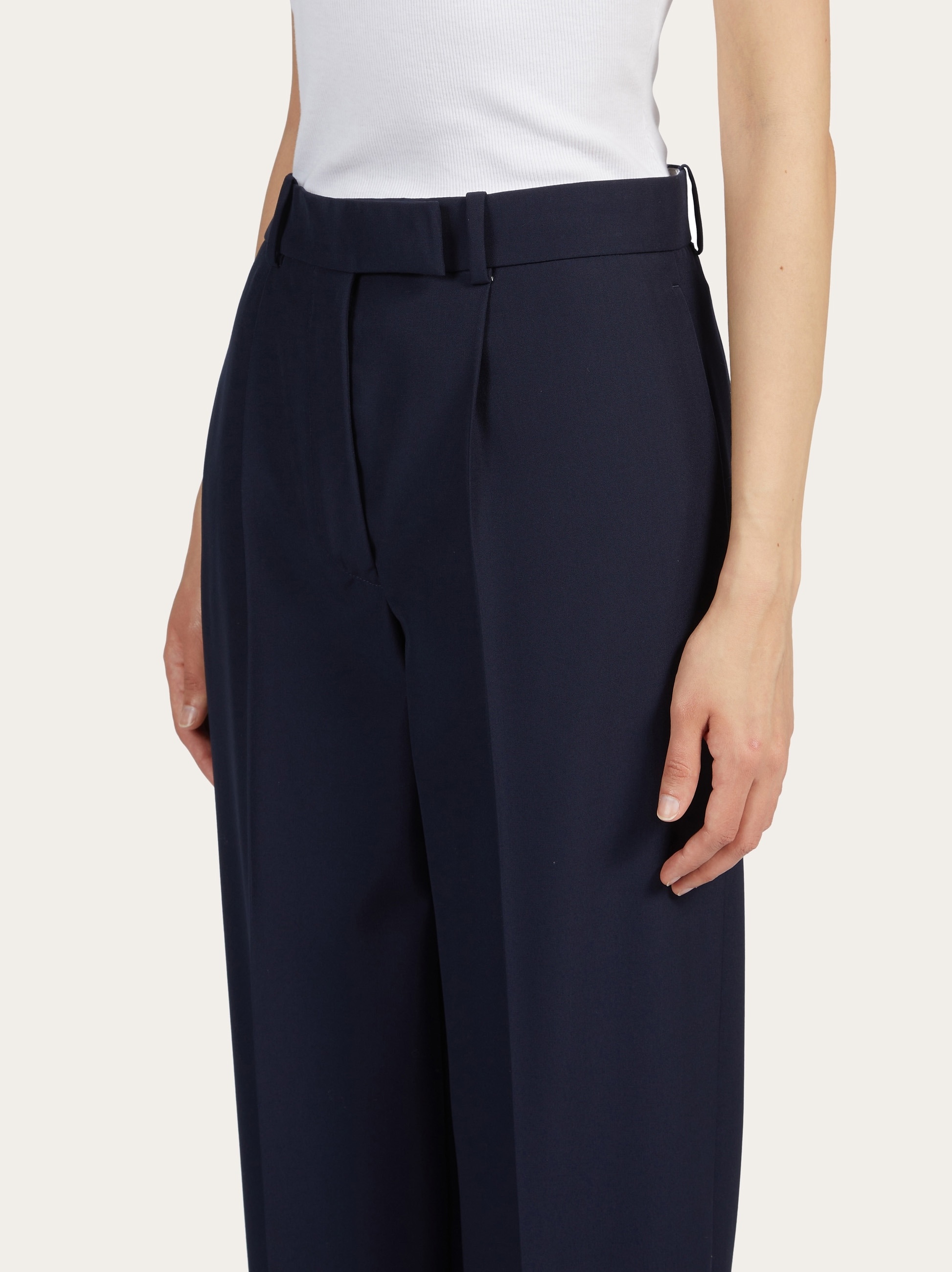Wide leg wool trouser - 4