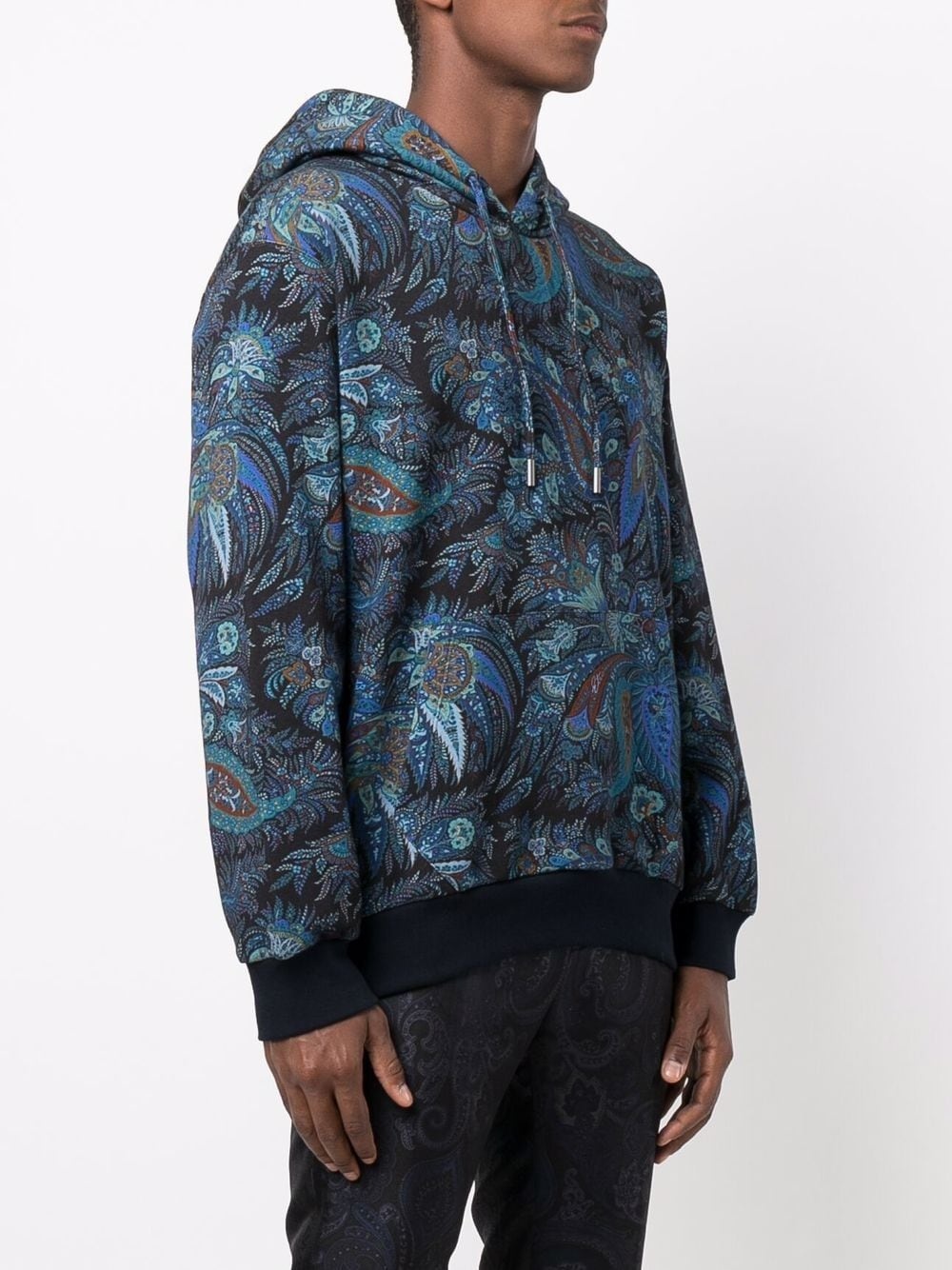 paisley-print cotton hoodie - 3