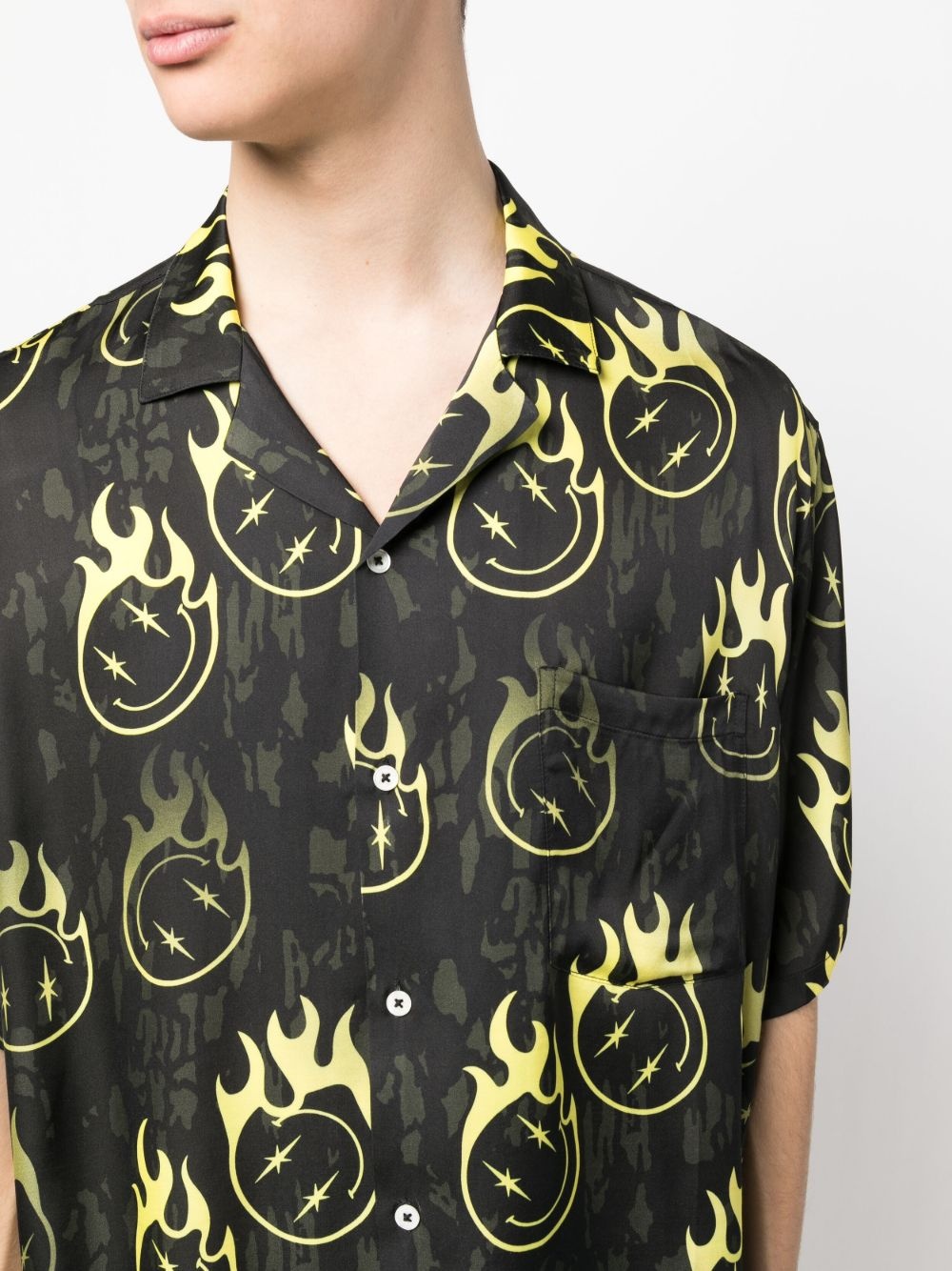 oversized smiley-print bowling shirt - 5