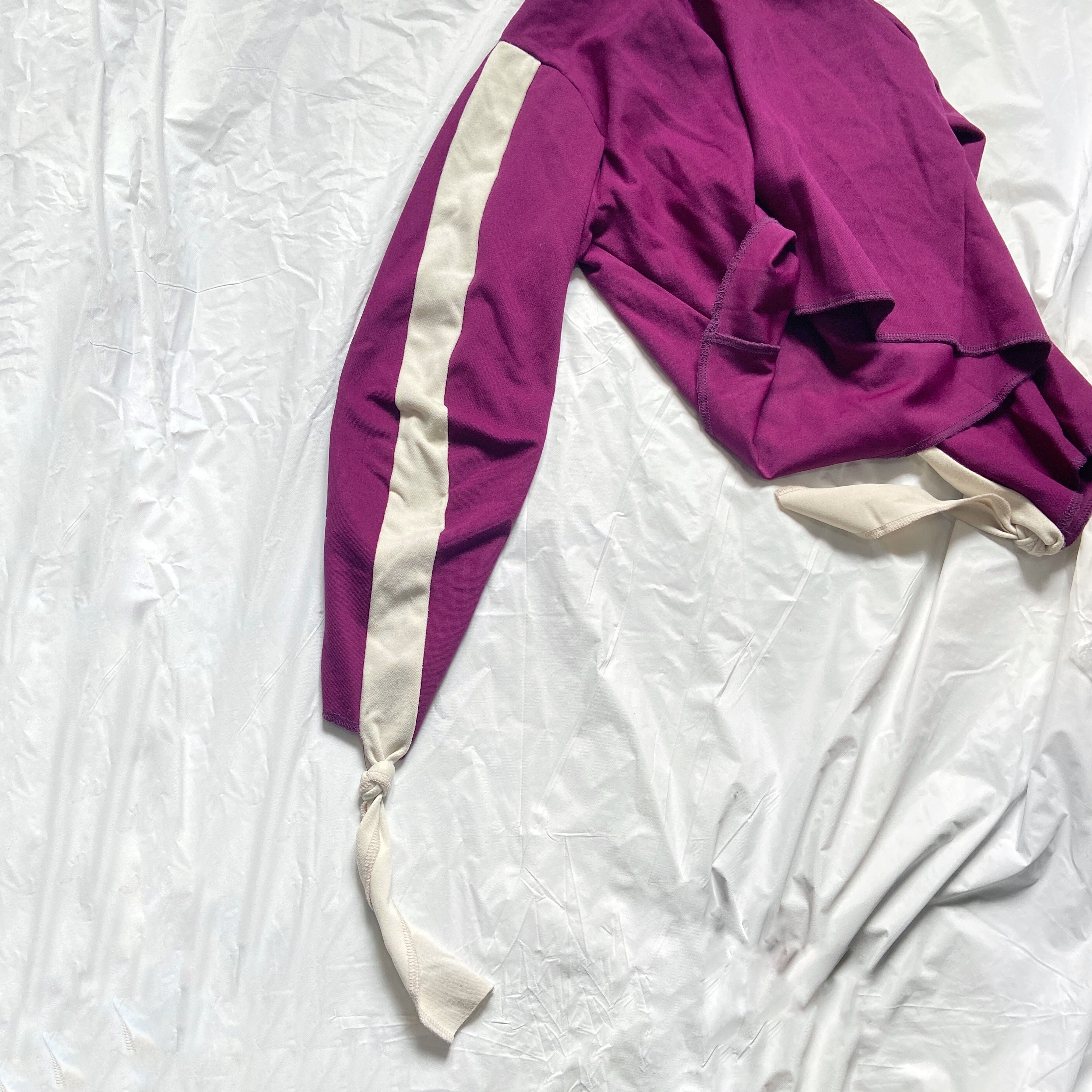 Junya Watanabe fall 1993 purple crop top with white stripe knot S - 4