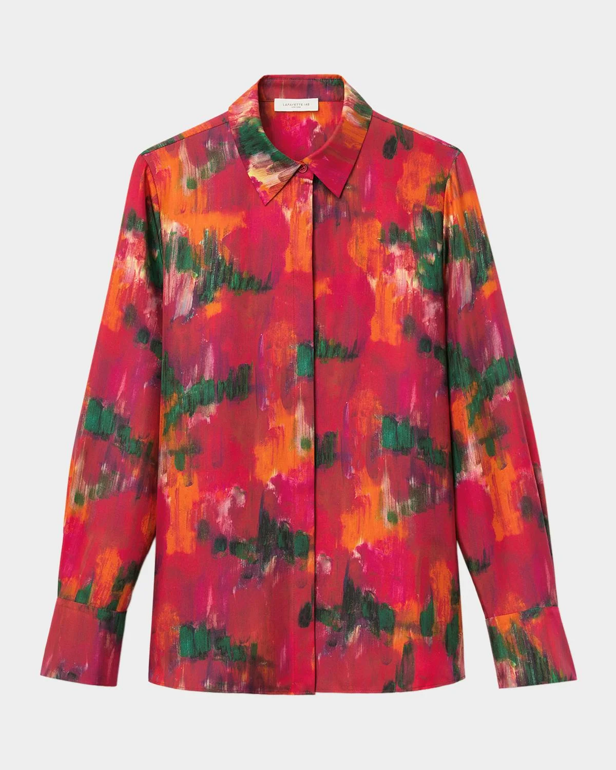 Scottie Blossom-Print Silk Twill Blouse - 1