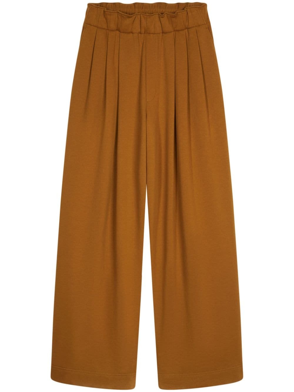 pleated cotton track pants - 1