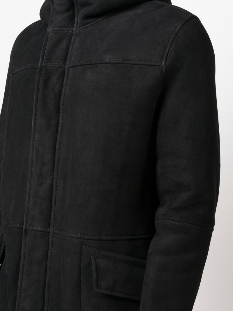 hooded shearling jacket - 5