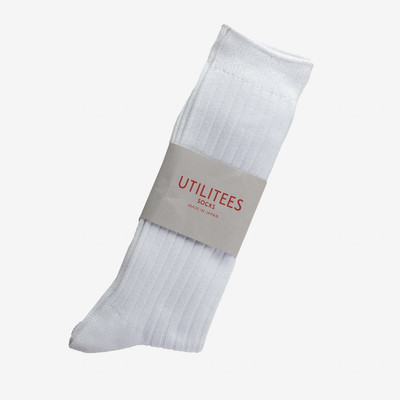 Iron Heart UTCS-WHT UTILITEES Mixed Cotton Crew Socks - White outlook