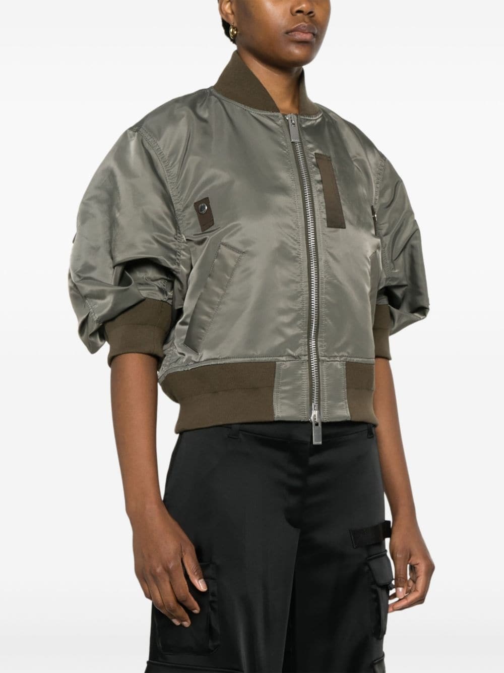 cropped bomber jacket - 3