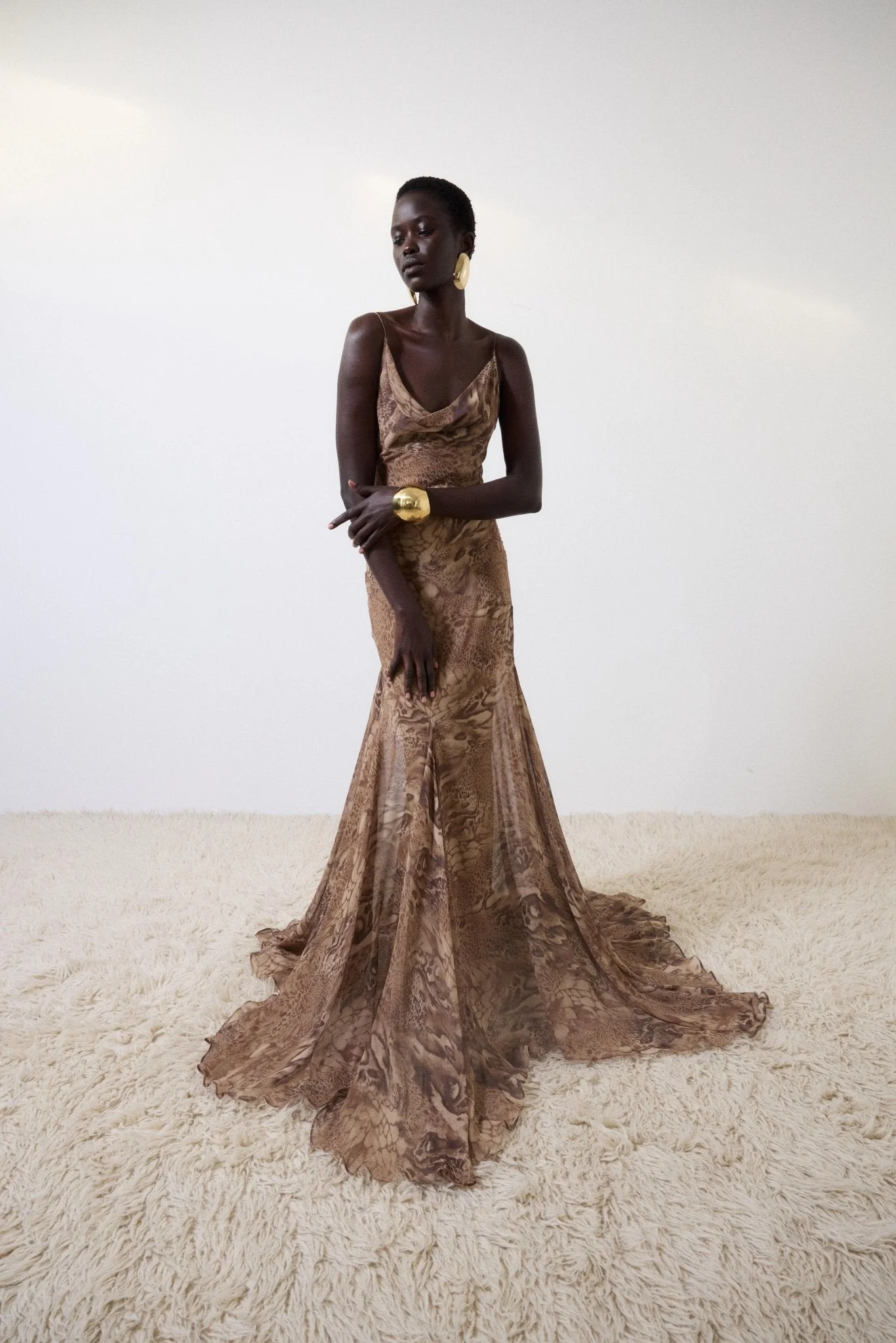 ATTICA MAXI DRESS IN GUEPARDO SILK CHIFFON - 1