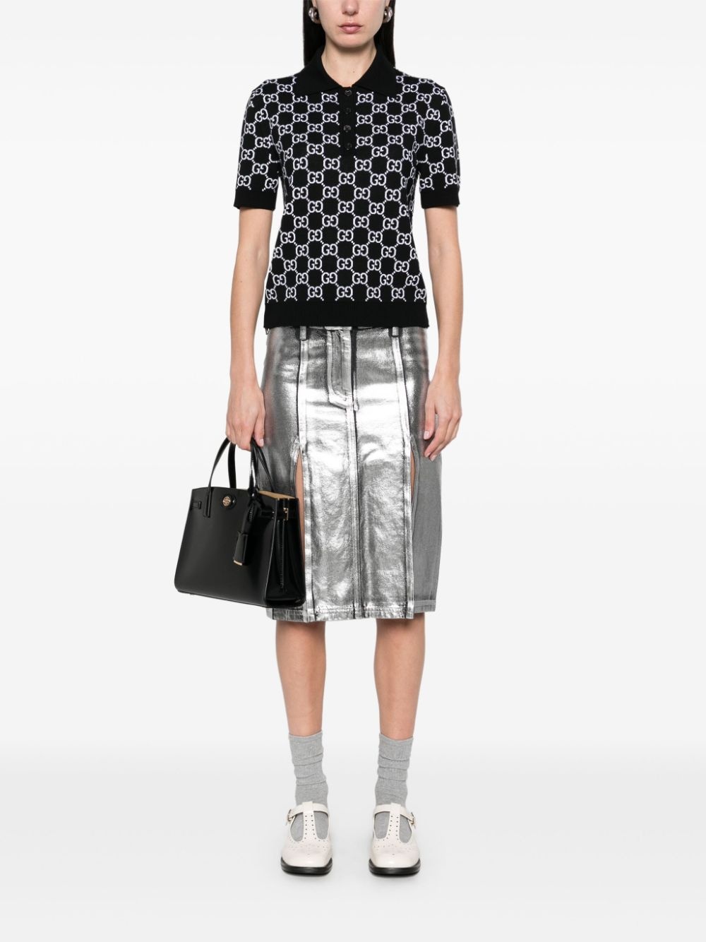 reversible GG-jacquard polo top - 2