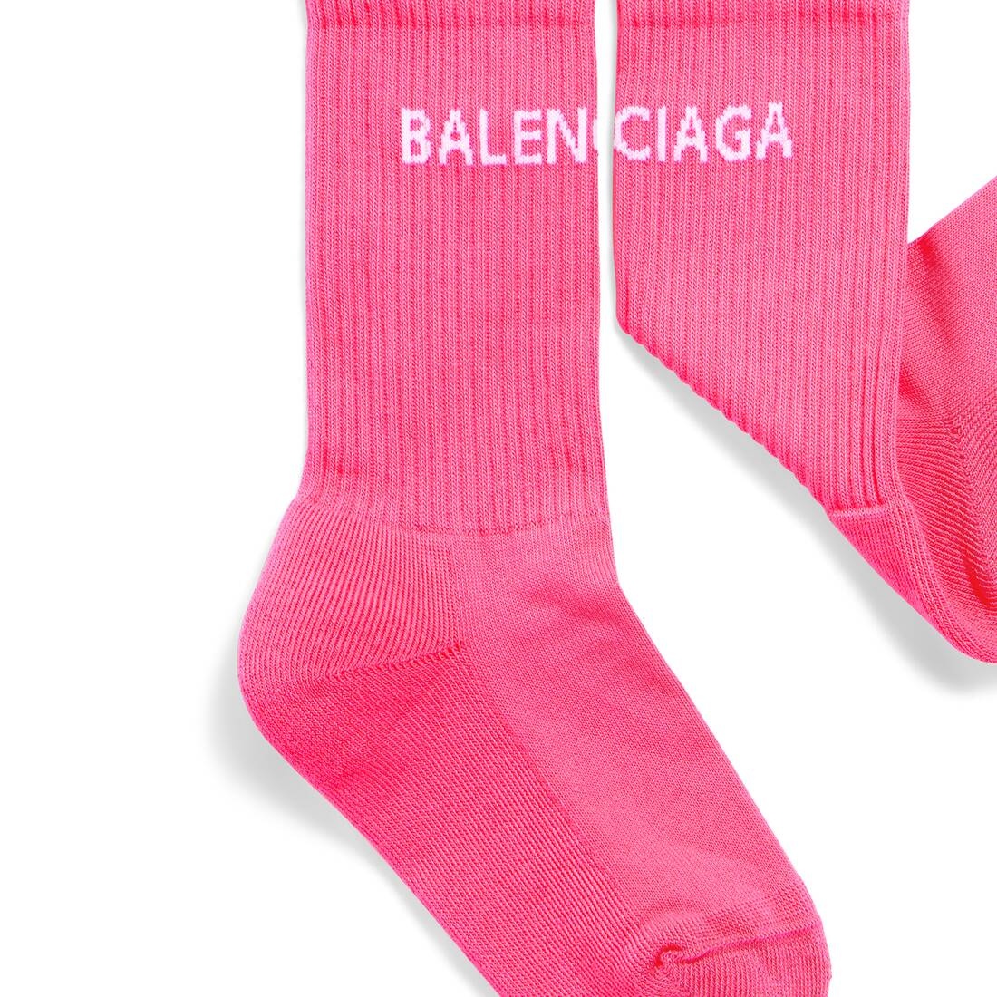 Women's Balenciaga Tennis Socks in Bright Pink - 2