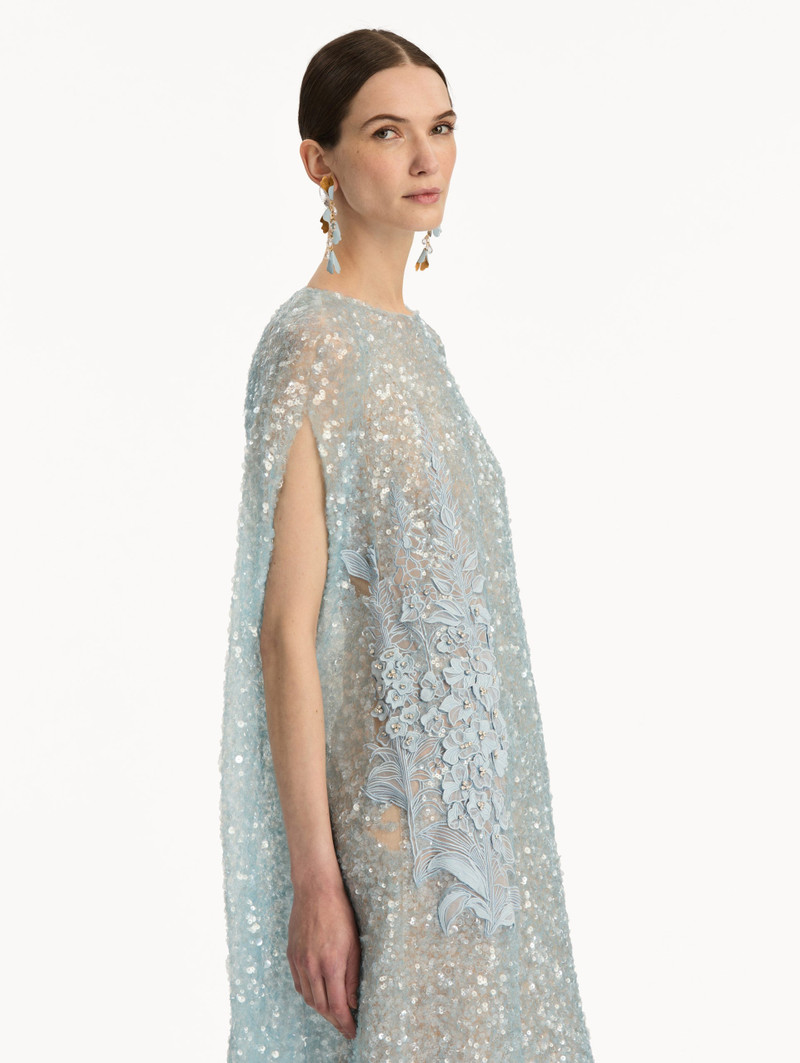 FOXGLOVE EMBROIDERED SEQUIN TULLE CAFTAN 5