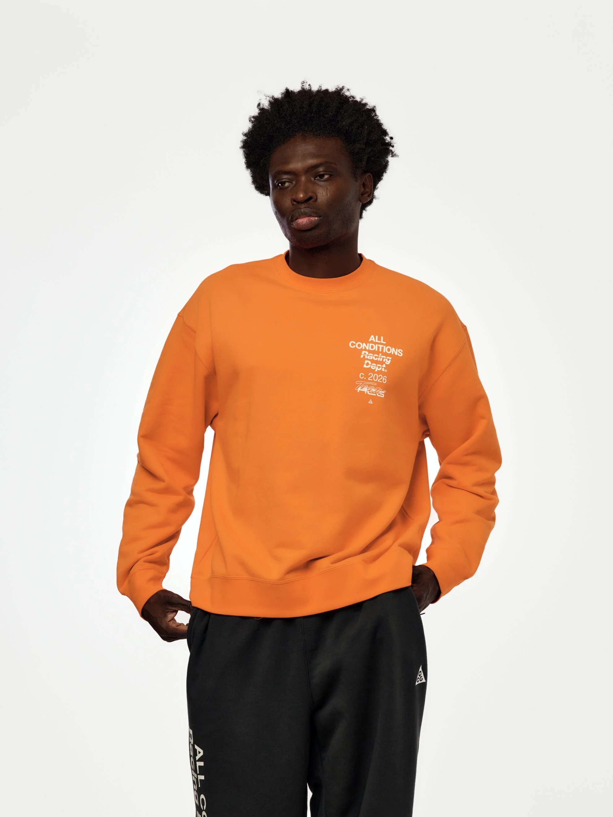 NIKE ACG TUFF CREWNECK (SAFETY ORANGE/WHITE) - 1
