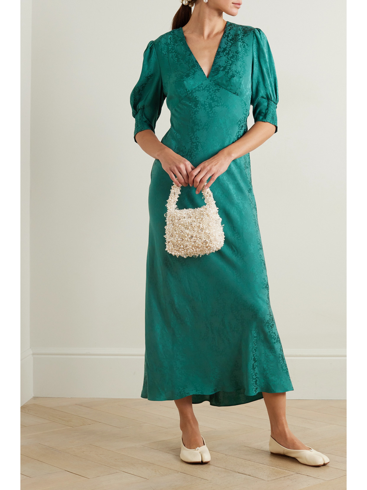 Zadie Satin-jacquard Midi Dress - 2