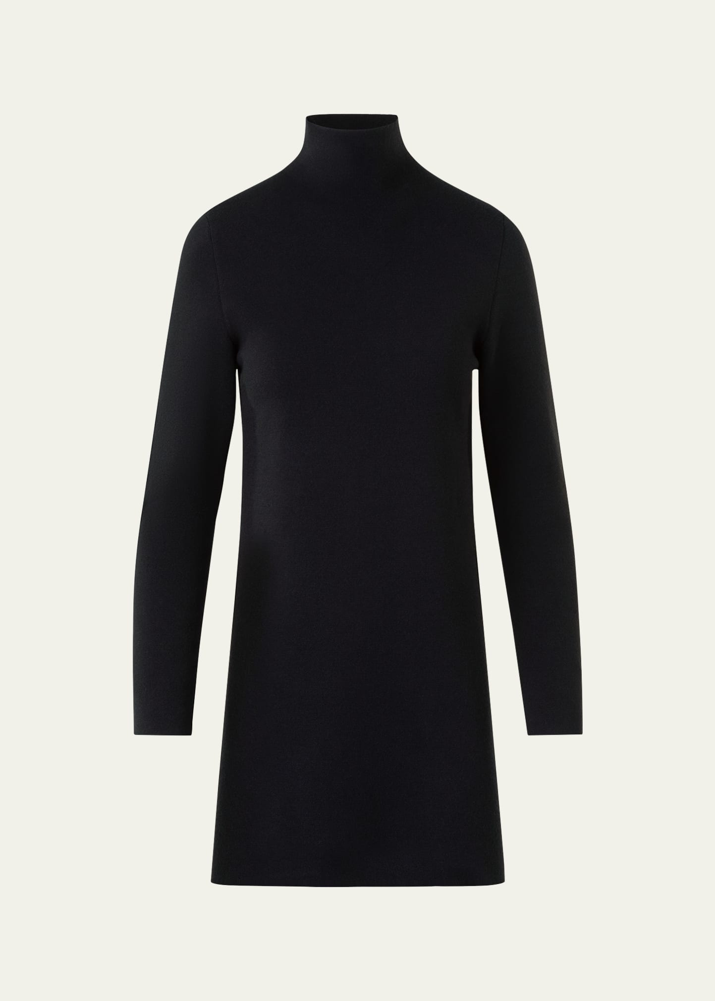 Turtleneck Cashmere-Silk Milano Knit Tunic Sweater - 1