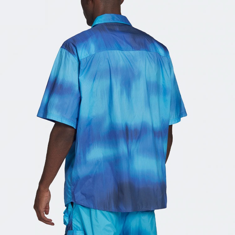 adidas Gradient Pocket Sports Short Sleeve Shirt Blue HD4809 - 4