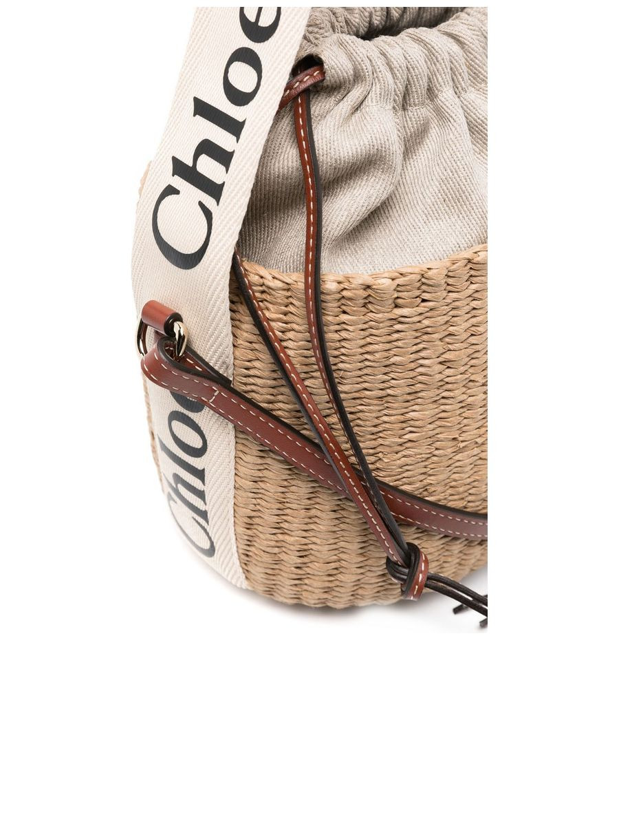 Small Woody Straw Bucket Bag - 4