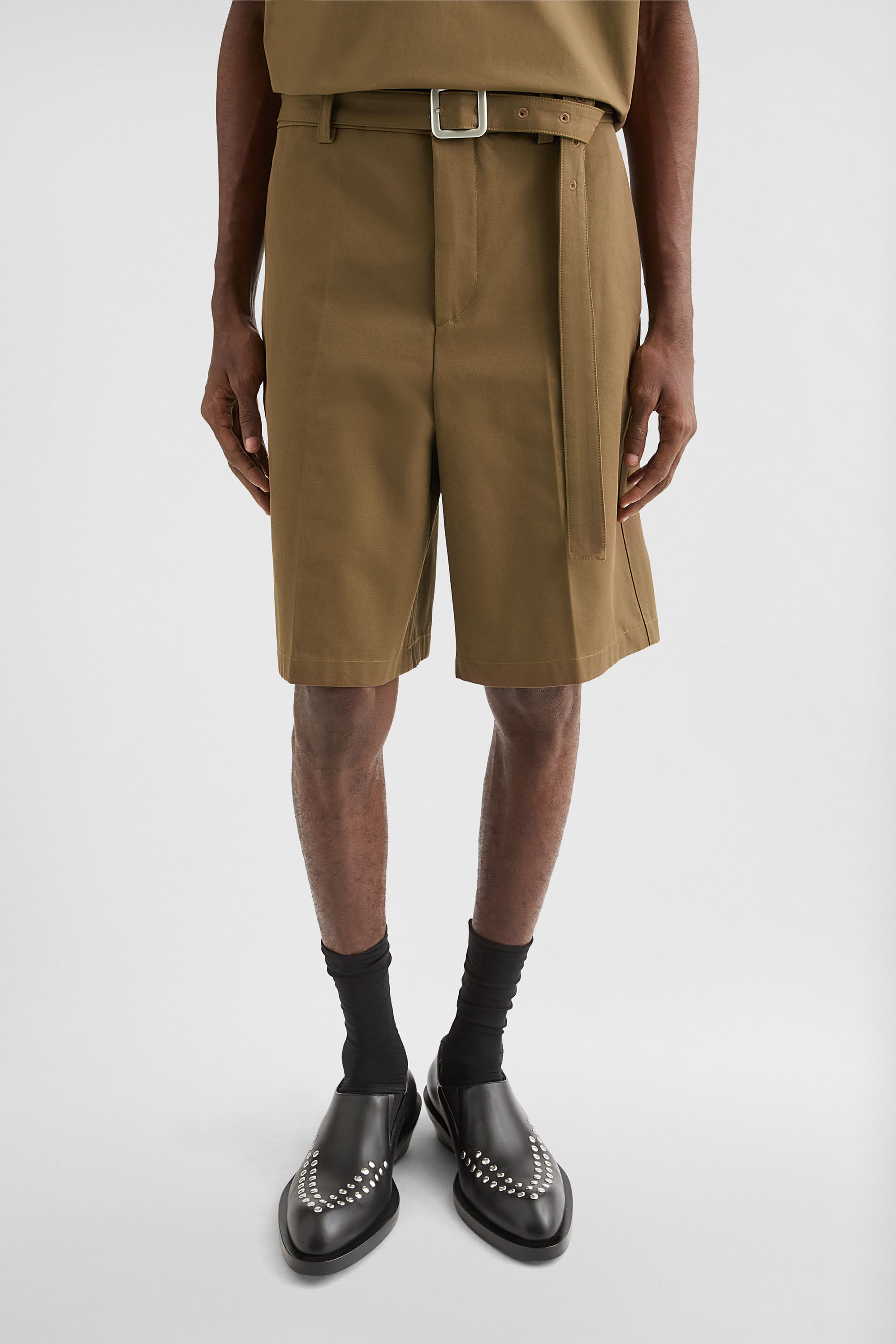 Cotton Belted Shorts - 3