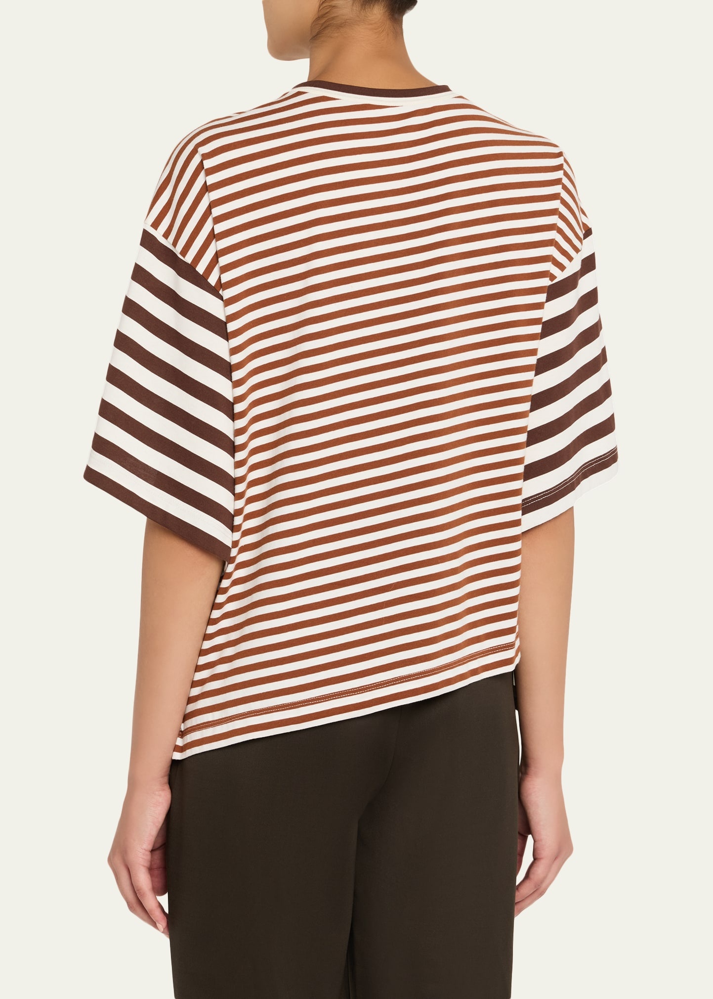 Striped Short-Sleeve Twisted T-Shirt - 3