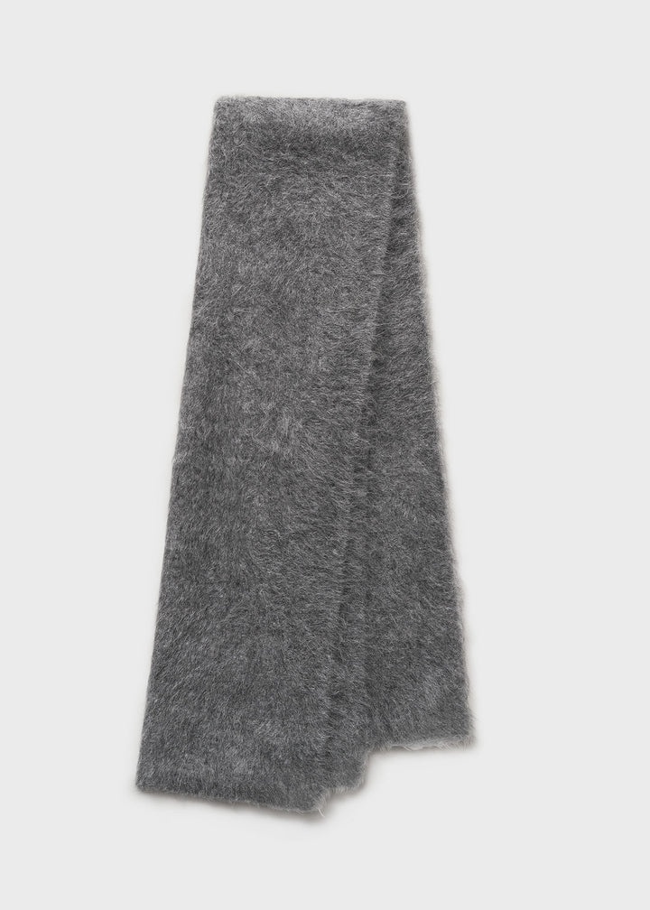 Alpaca knit scarf dark grey melange - 1