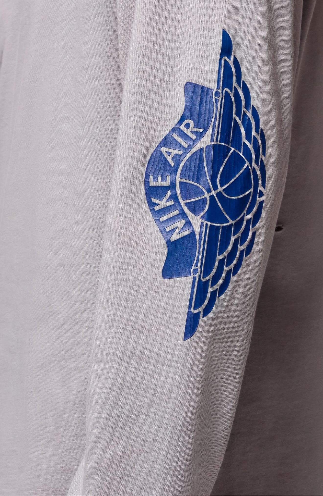Jordan Rare Air Distressed Long Sleeve Graphic T-Shirt in Light Smoke Grey/Deep Royal at Nordstrom - 3