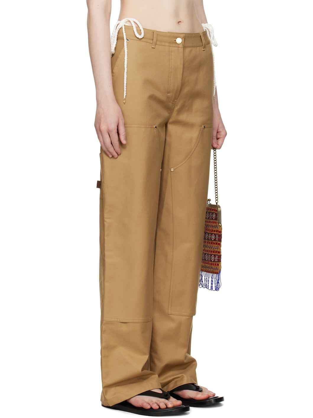 Tan Cotton Workwear Trousers - 2