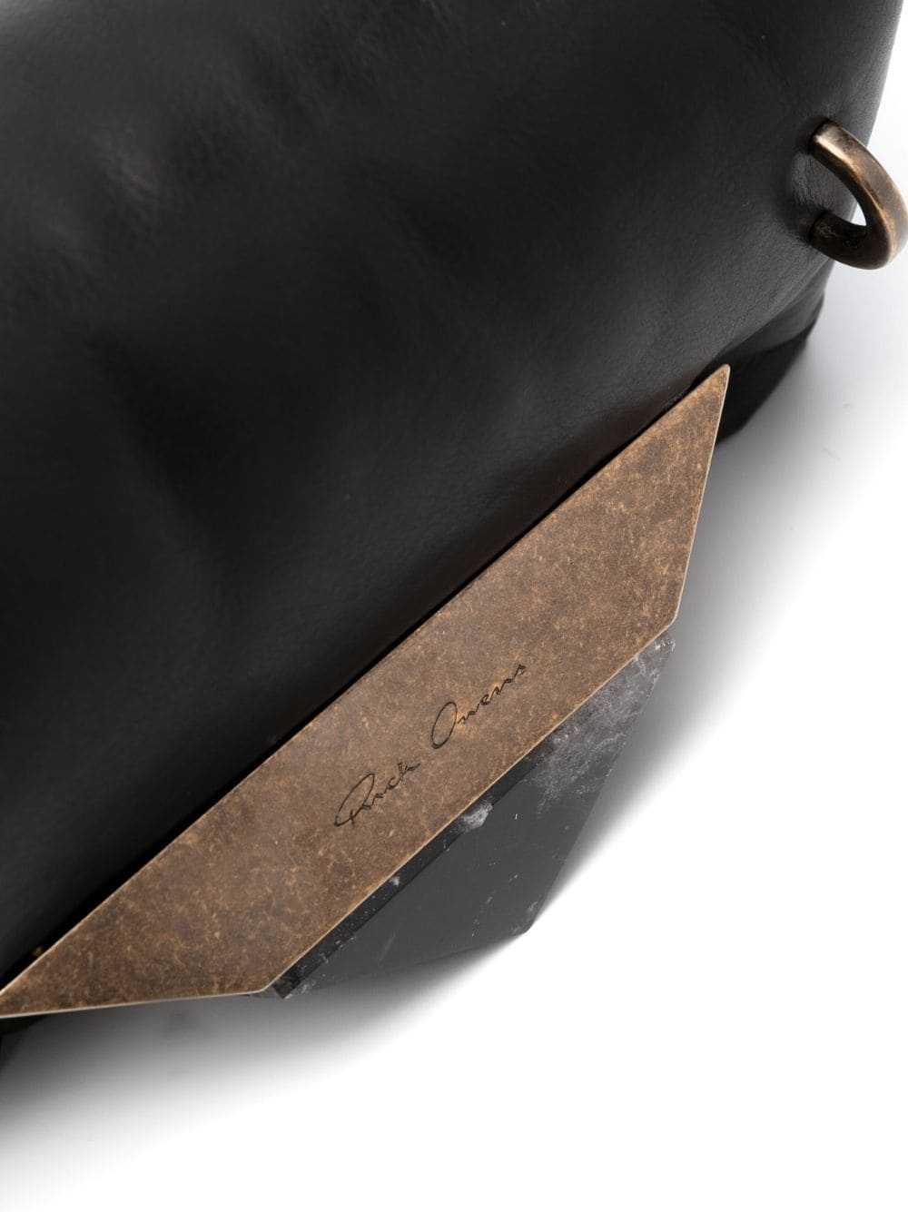 logo-plaque leather shoulder bag - 4