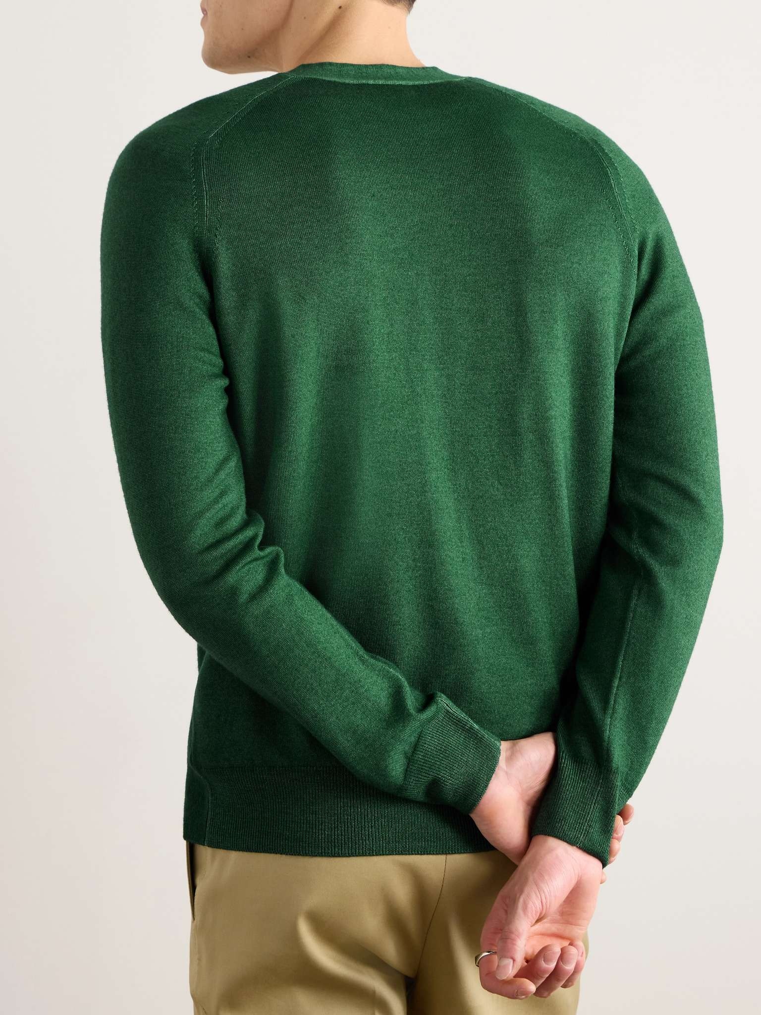 Logo-Embroidered Wool Cardigan - 4