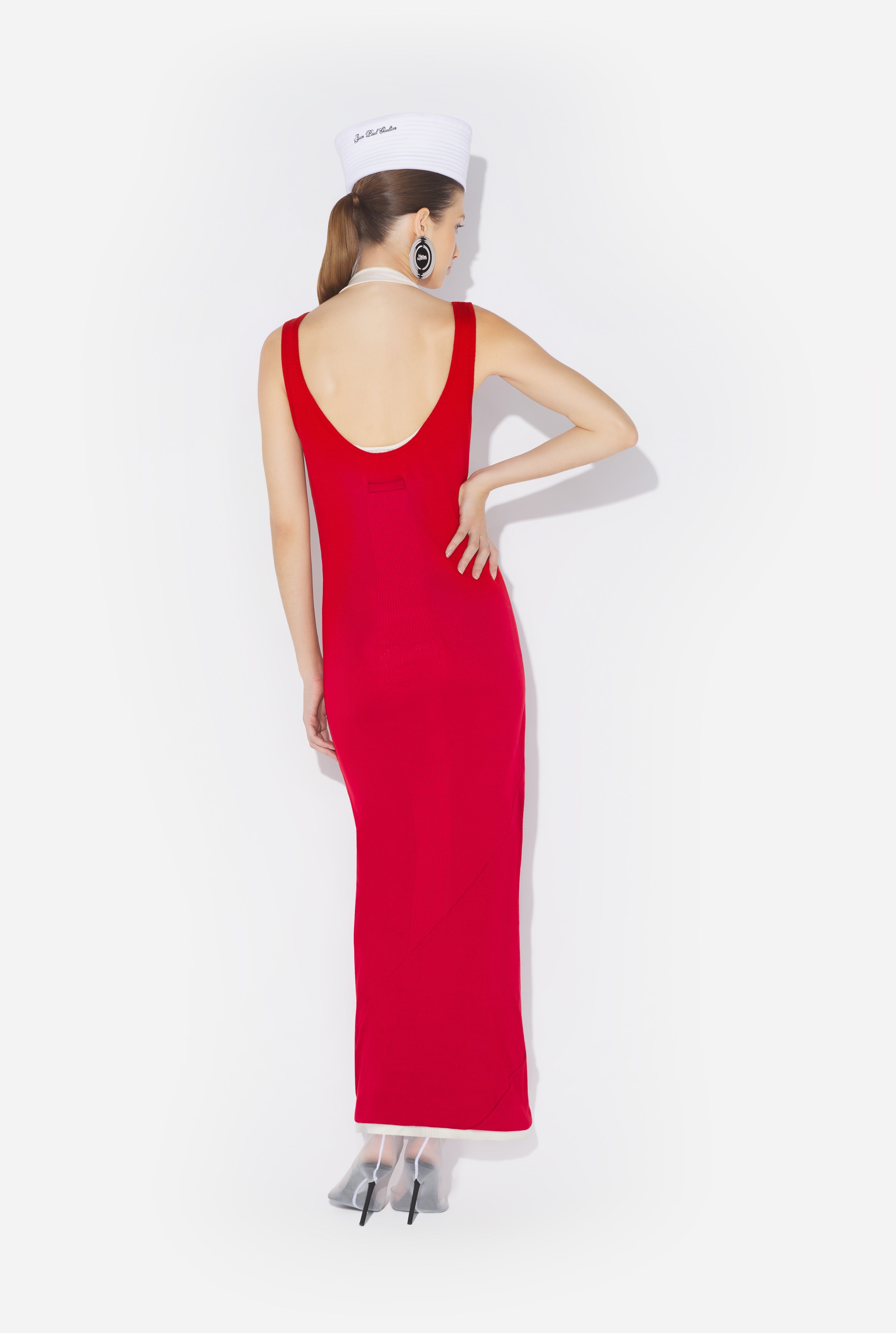 THE RED DRAPED DOUBLE DRESS - 2