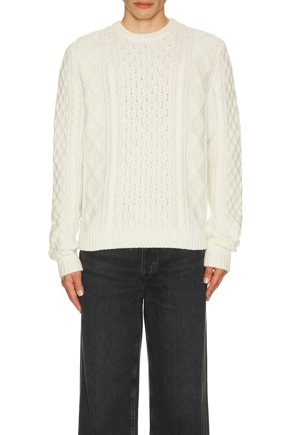 Allday Cable Crew Neck Sweater in Cashmere Blend - 3