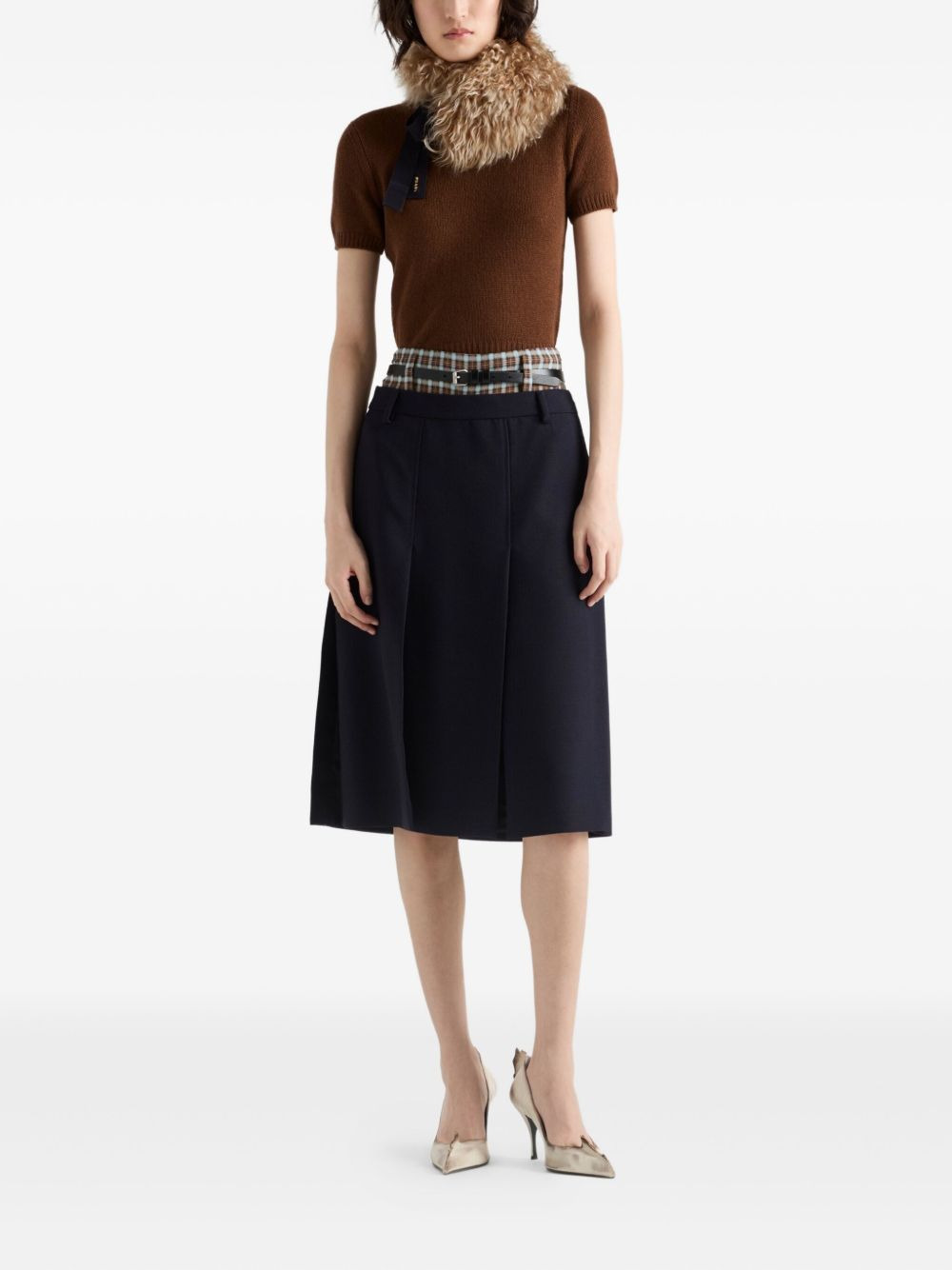 ribbed short sleeve sweater - 2