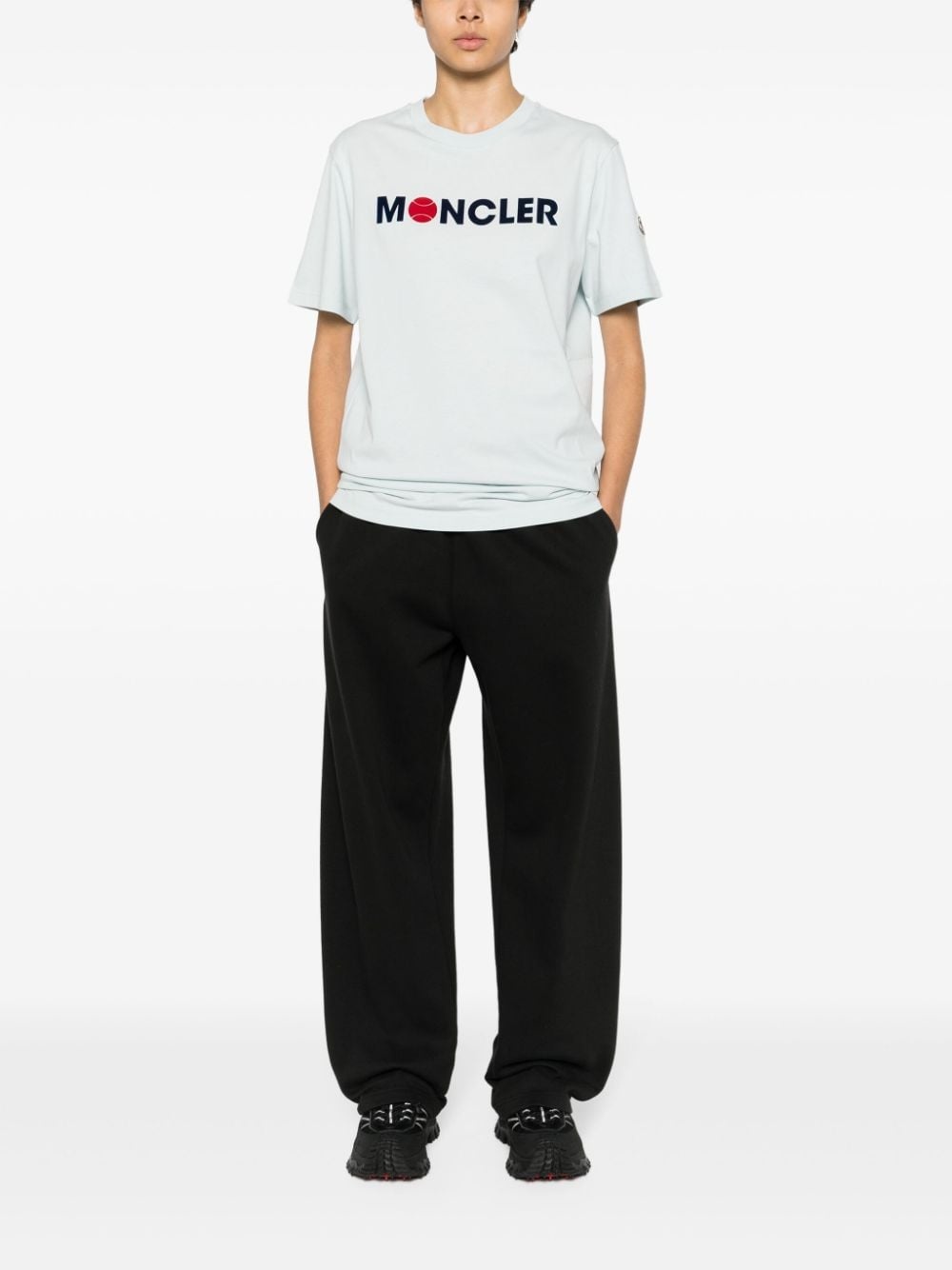 logo-flocked cotton T-shirt - 2