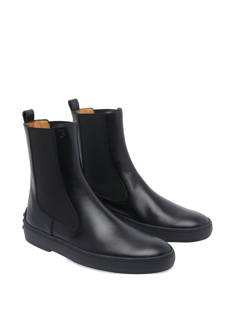 Tod's round-toe leather booties outlook