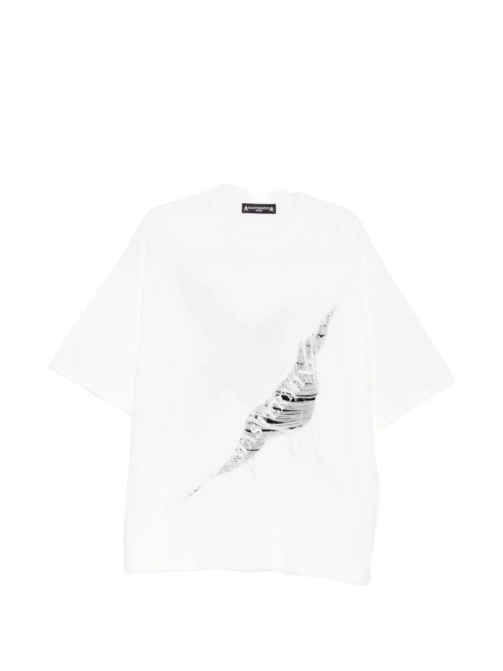 distressed ribbed T-shirt - 1