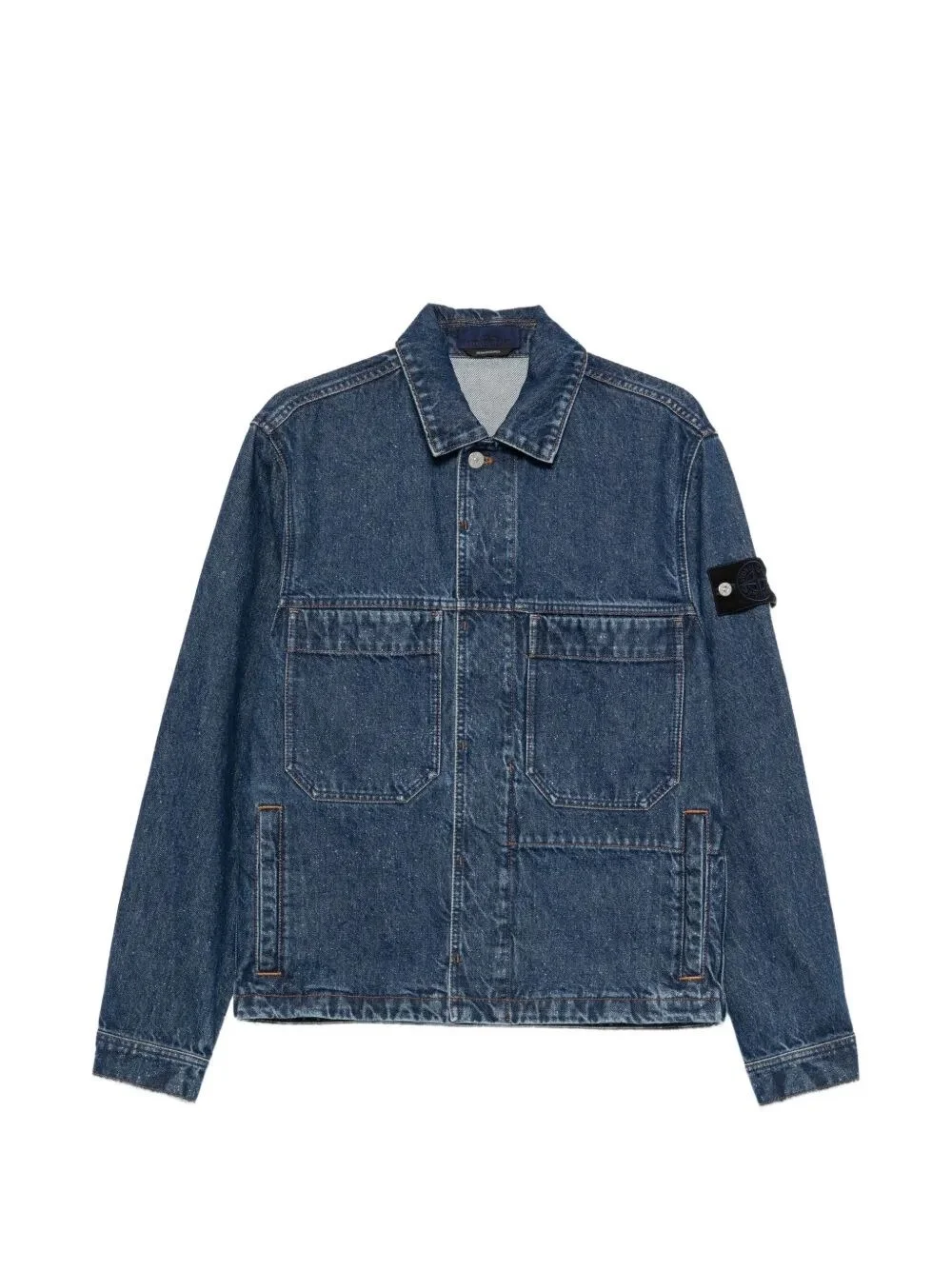 `Indigo Grainy Wash` Biker Jacket - 1