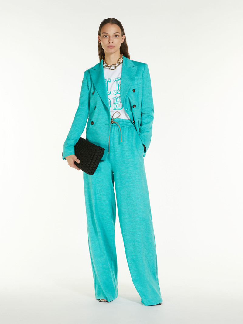Max Mara EOLIE Linen and cotton jersey trousers outlook