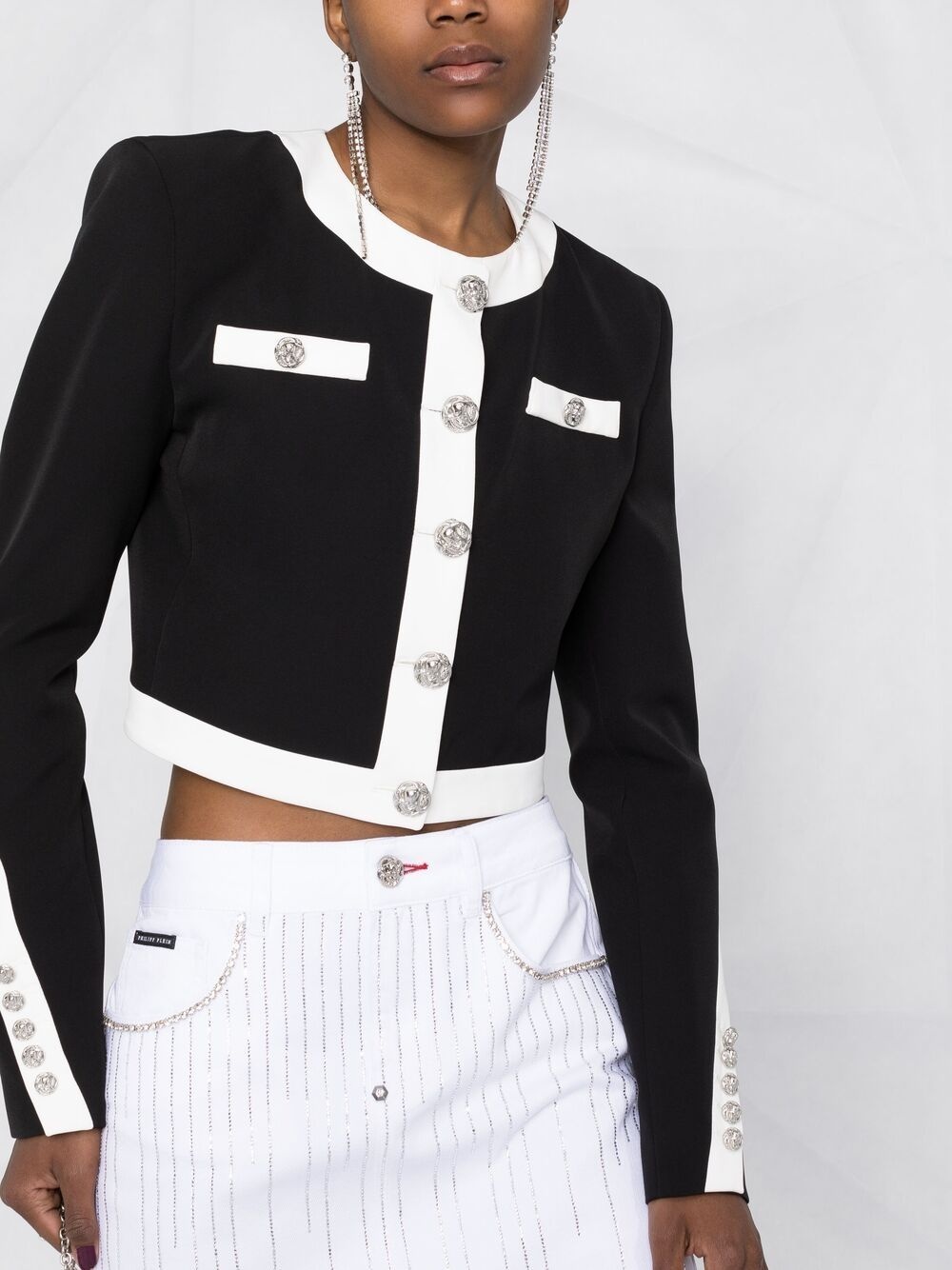 two-tone button-up jacket - 5