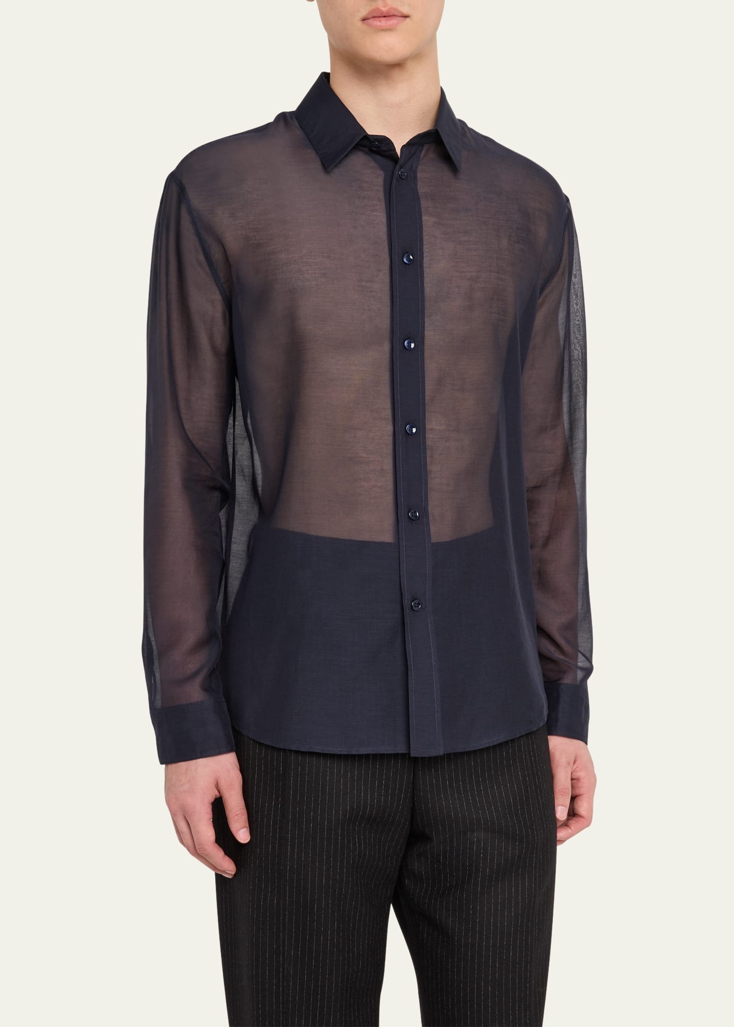 Men's Cotton and Silk Voile Sport Shirt - 4