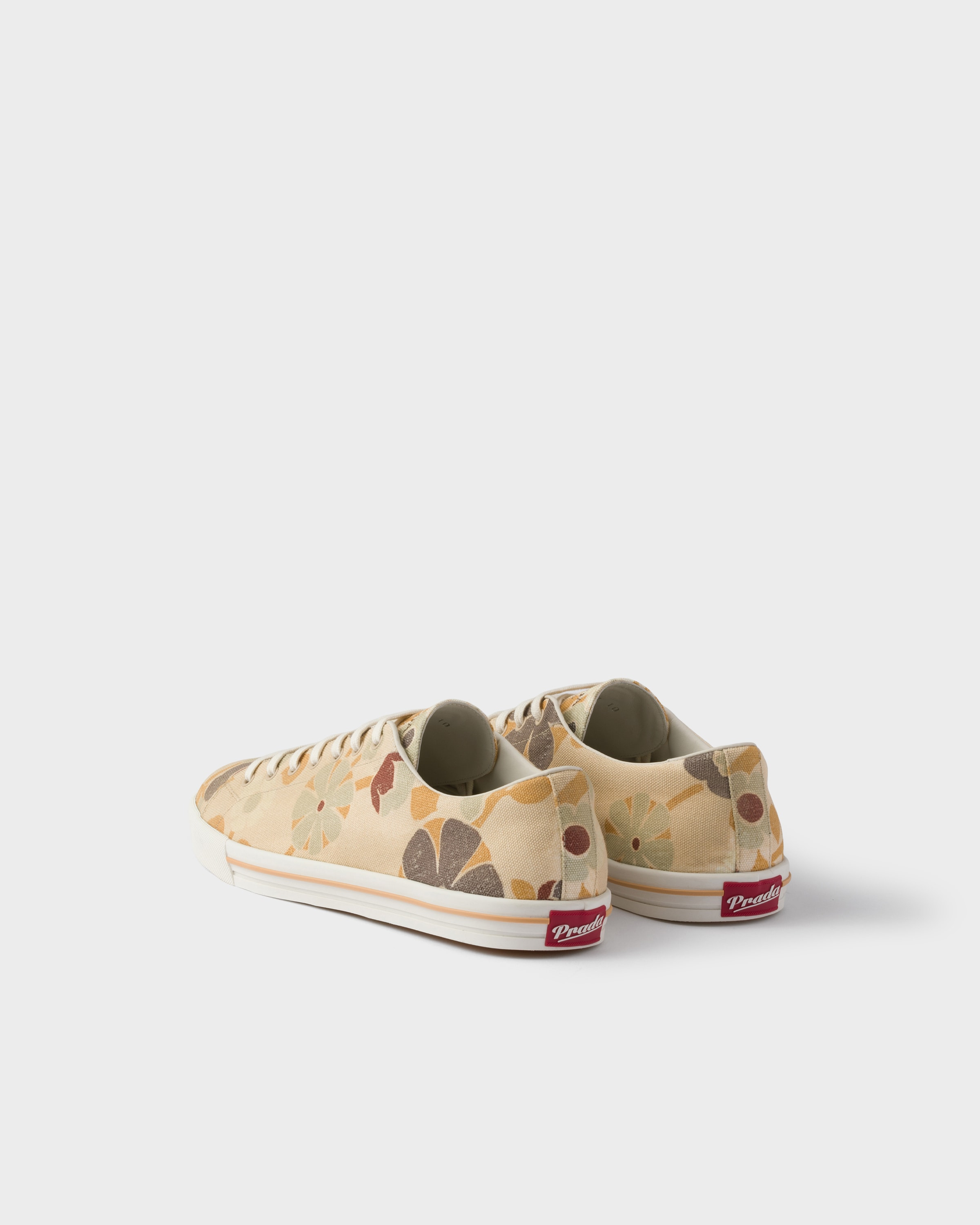 Laced floral print canvas sneakers - 5