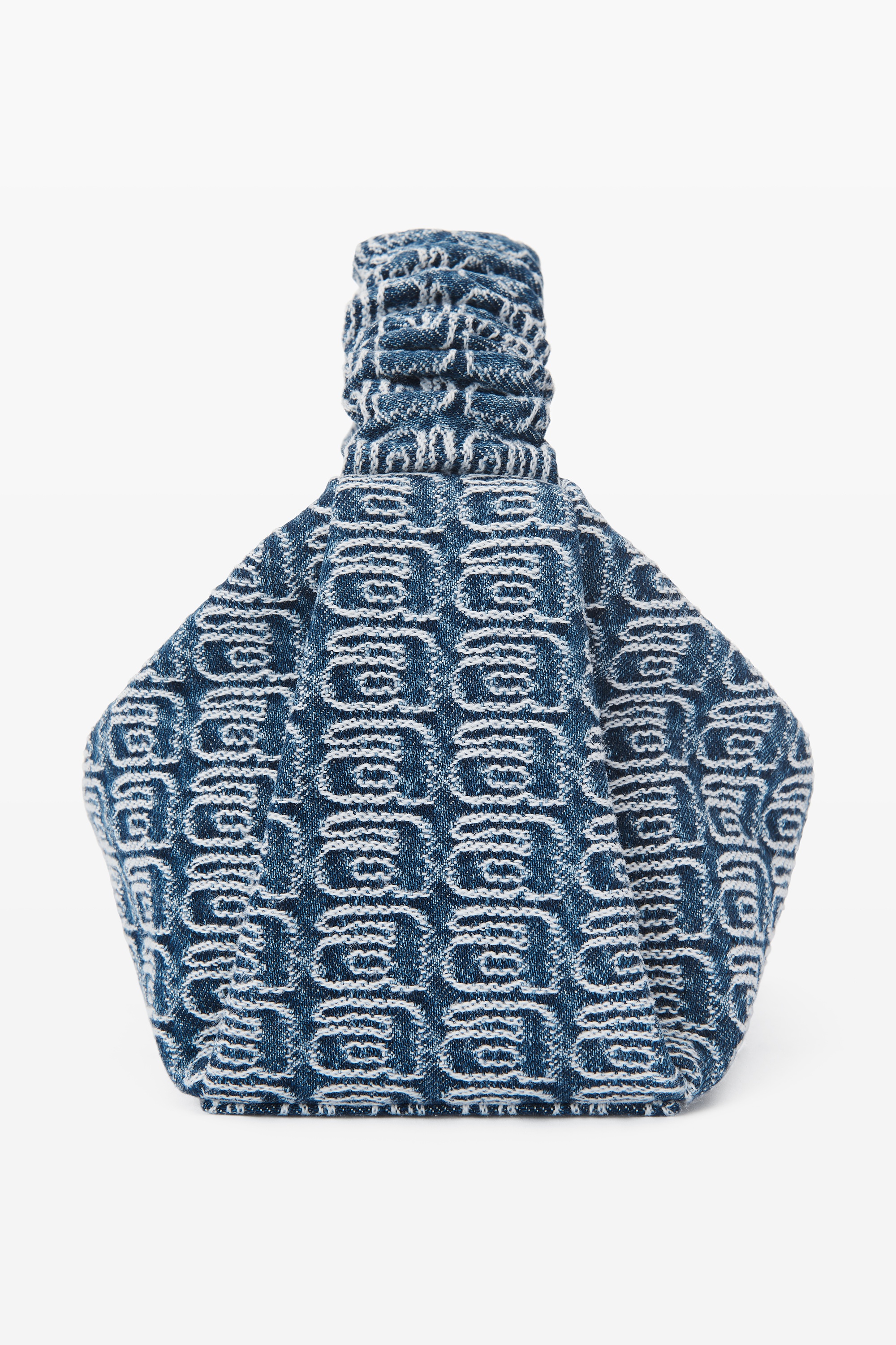 SCRUNCHIE SMALL BAG IN JACQUARD DENIM - 4