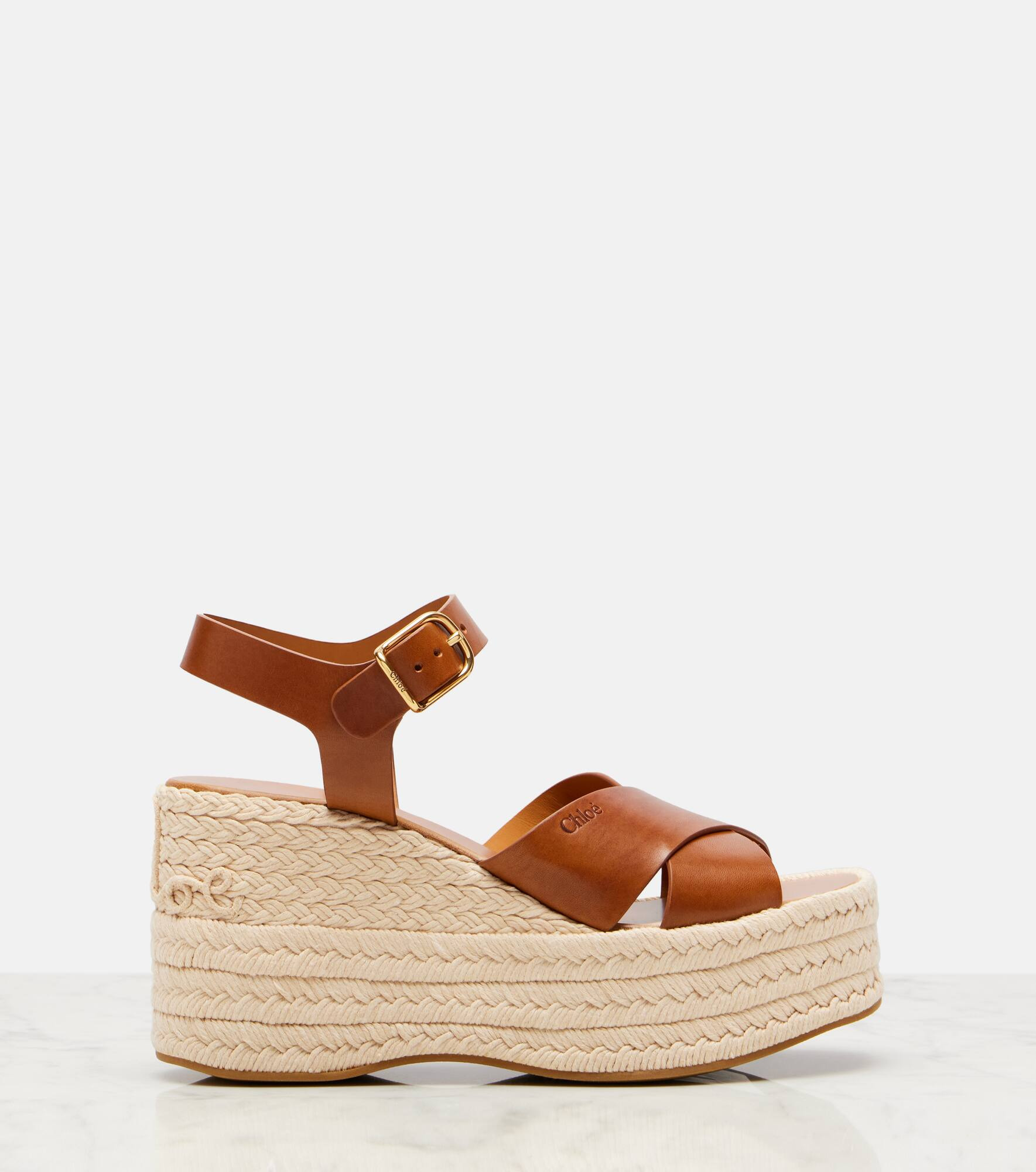 Isla leather espadrille wedges - 4