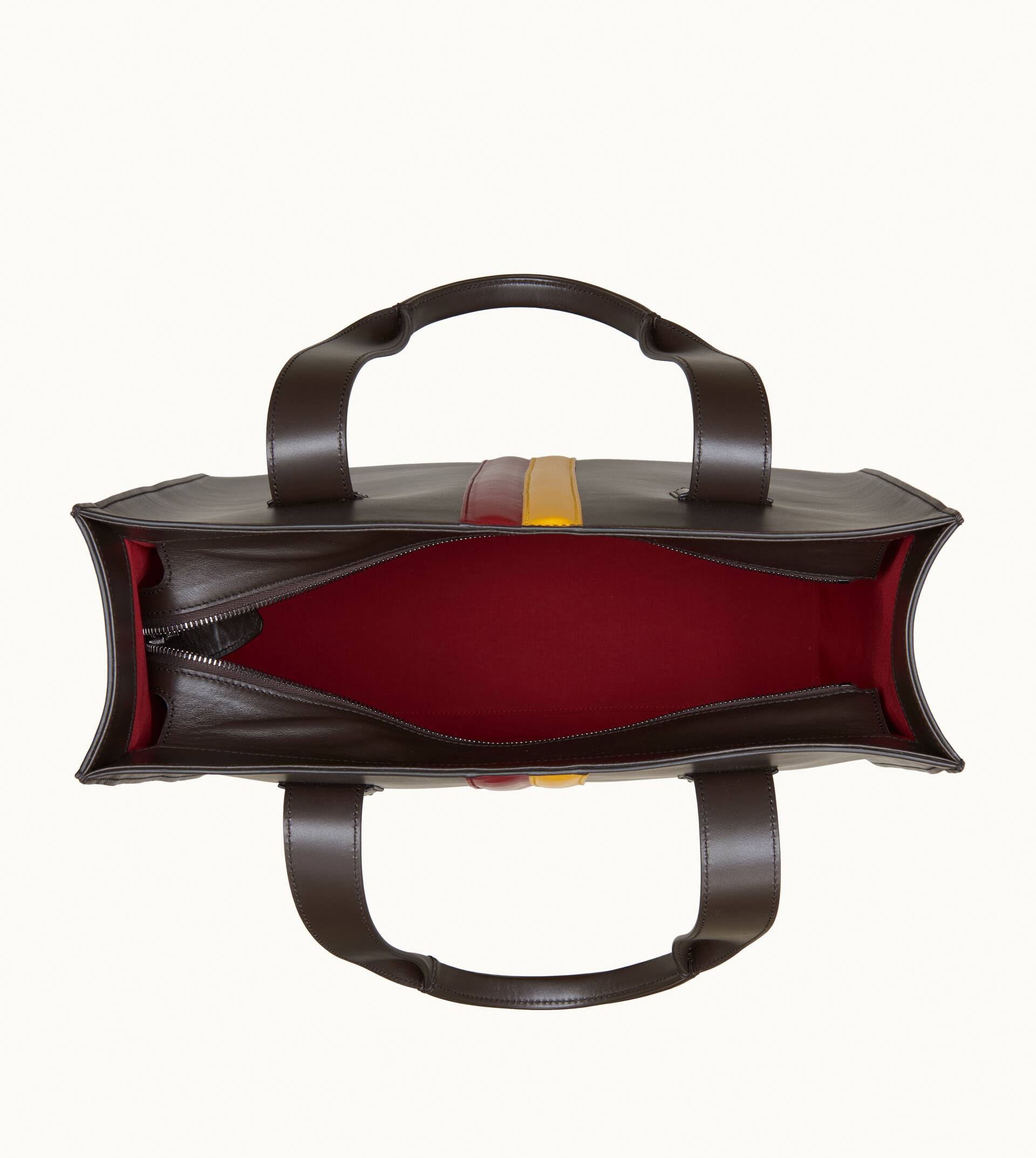 SHOPPING TOTE BAG MEDIUM - BROWN, RED, YELLOW - 5