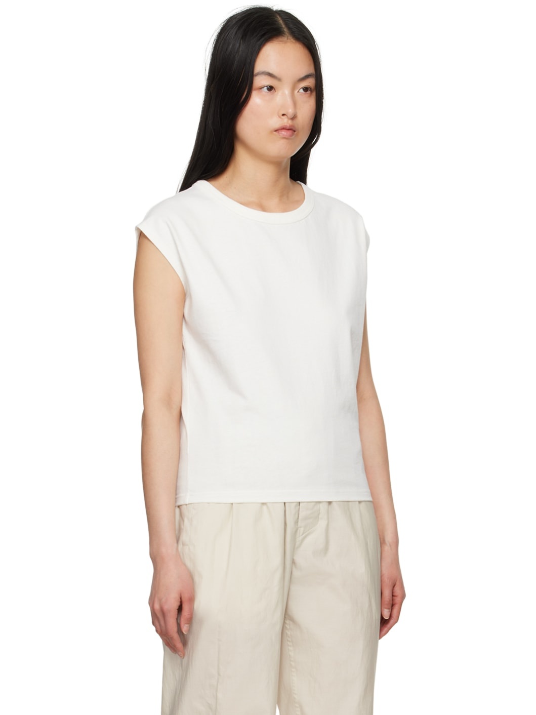 Off-White Cap Sleeve T-Shirt - 2