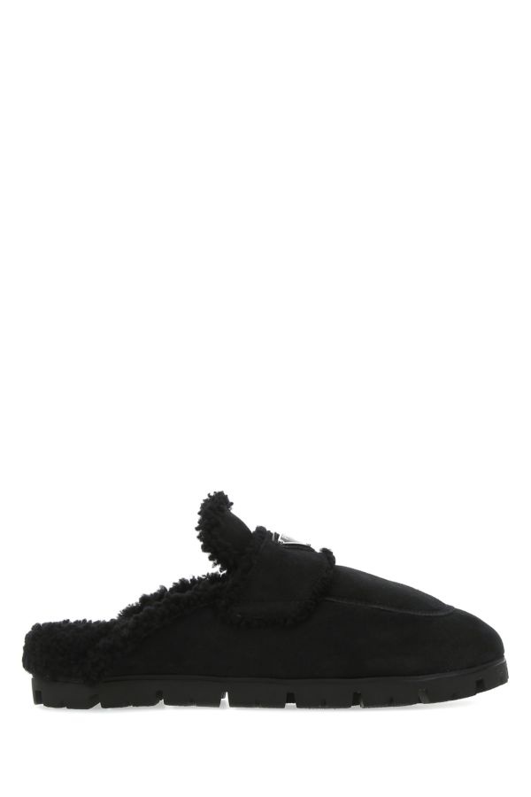 Prada Woman Black Shearling Slippers - 1