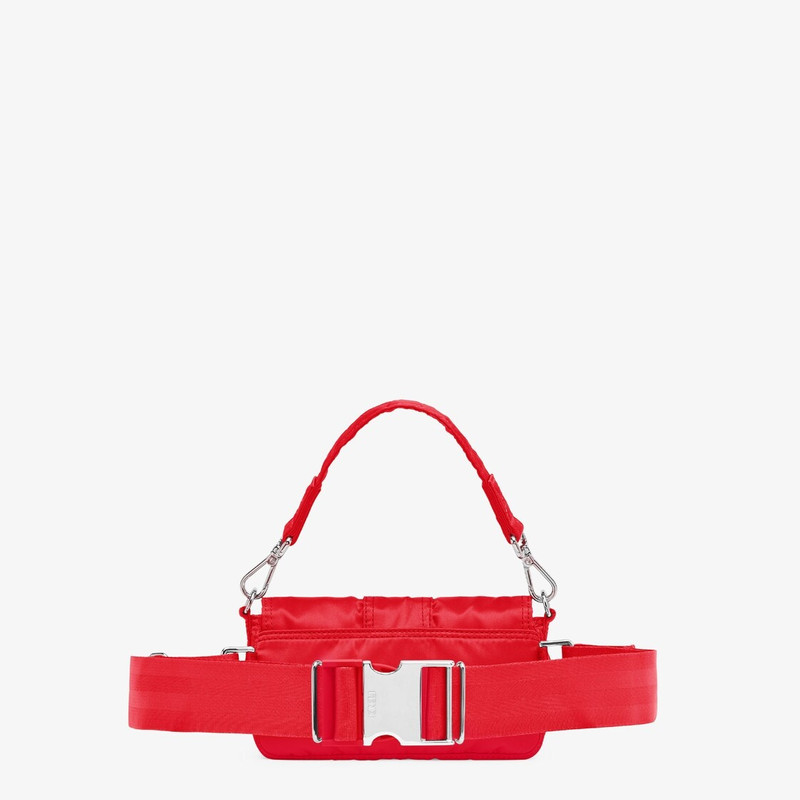 Baguette mini mobile phone pouch made of strong, high performance red Porter® nylon with square flap 3