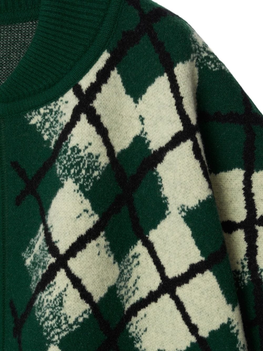 argyle wool-blend cape - 6