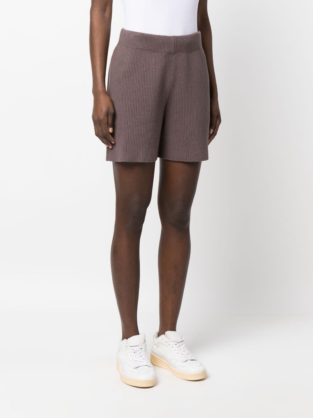 ribbed-knit silk-blend shorts - 3