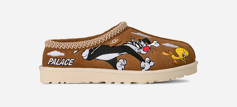 ® Palace Tasman Suede Slippers in Chestnut 1