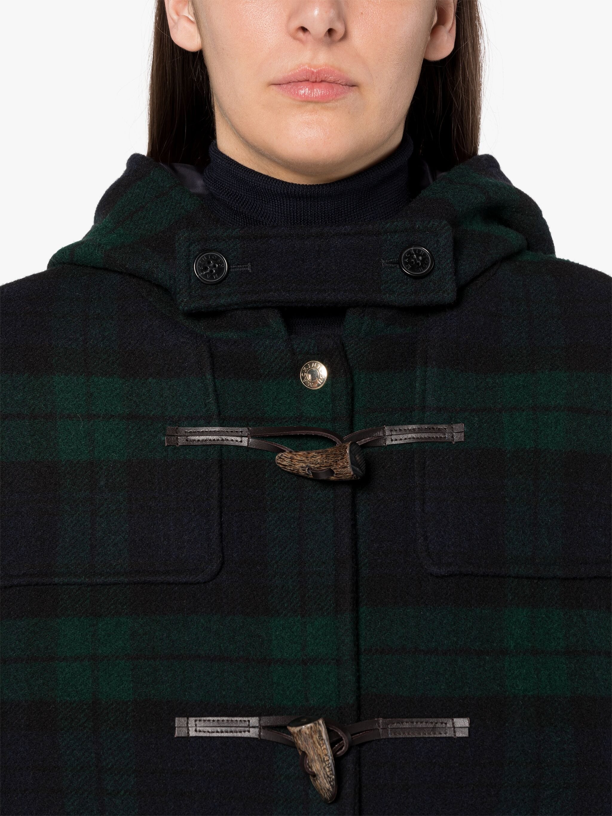 INVERALLAN BLACK WATCH WOOL DUFFLE COAT - 5