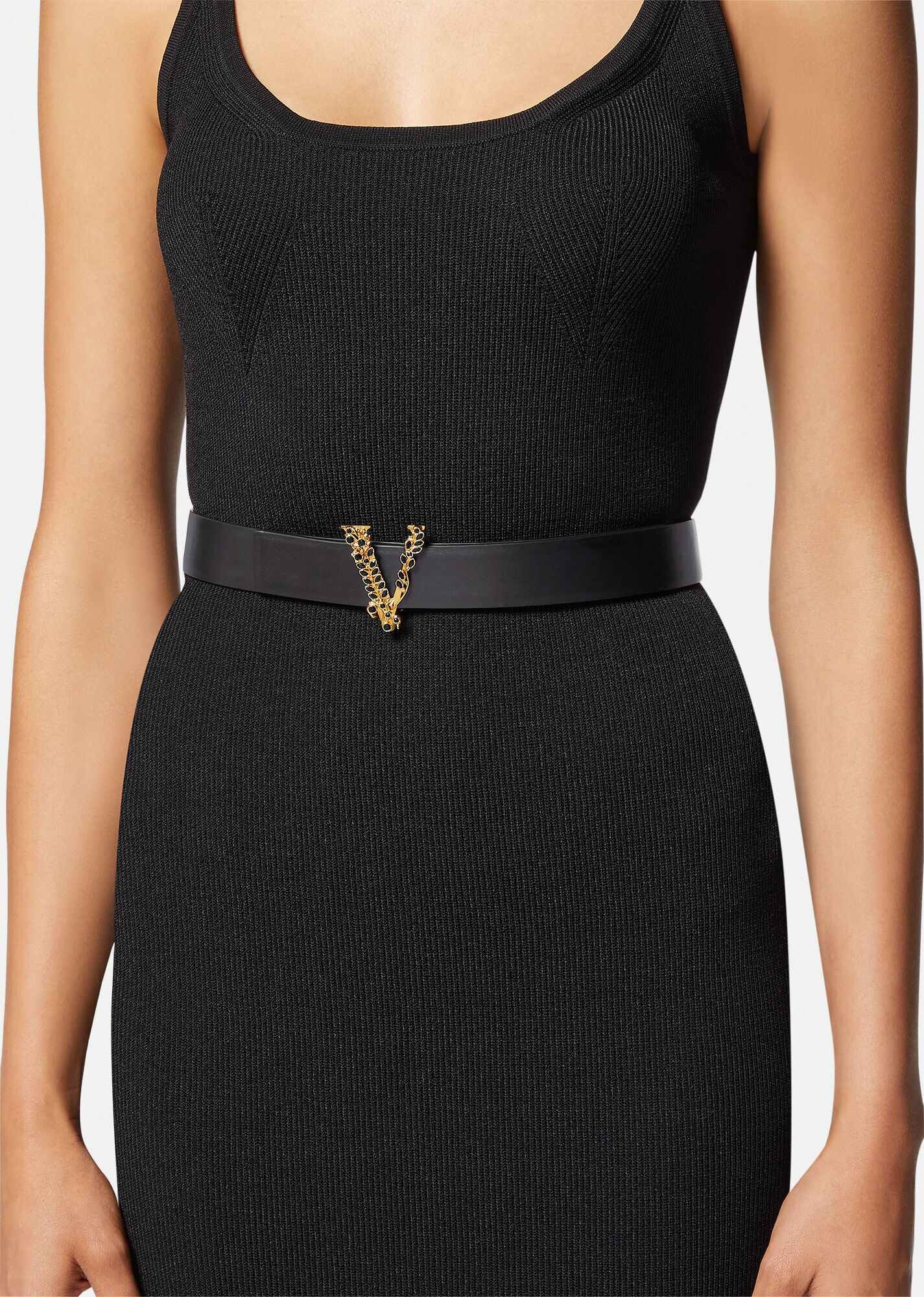 Virtus Crystal Leather Belt - 3