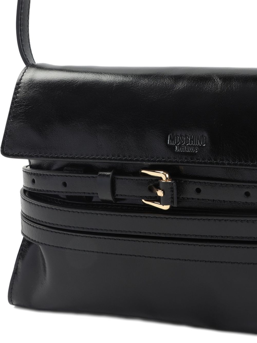 buckle-fastening leather shoulder bag - 3