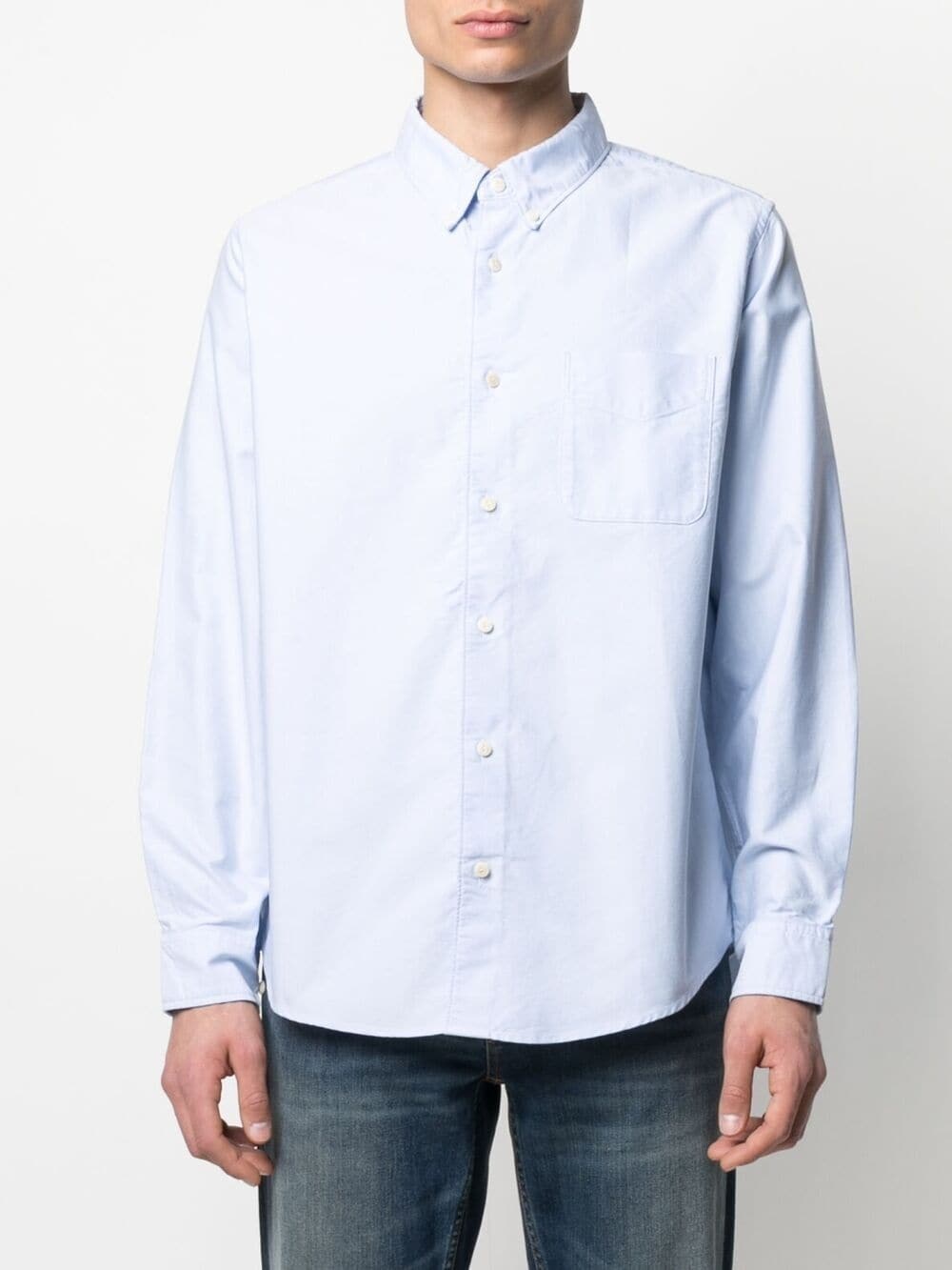 contrasting-panel detail shirt - 4